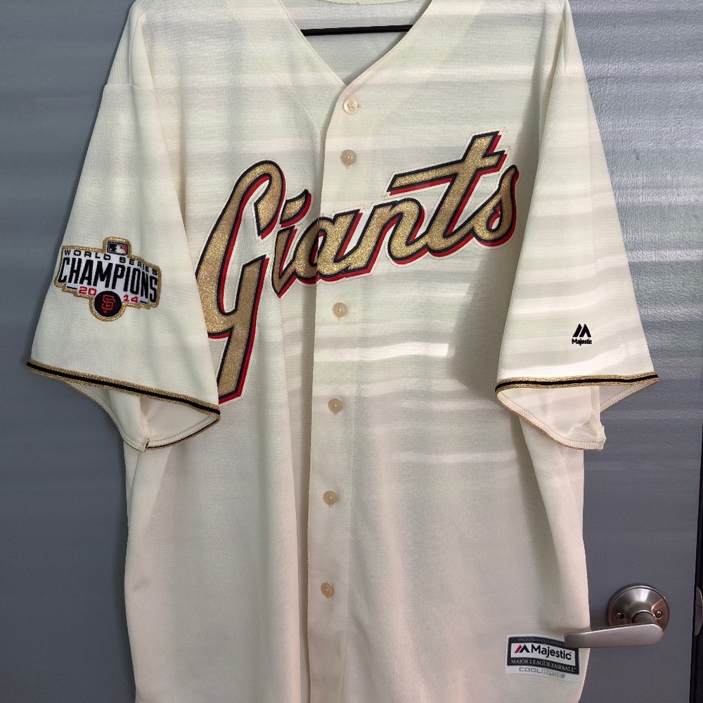 Majestic San Francisco Giants Cream/Black/Gold Jersey